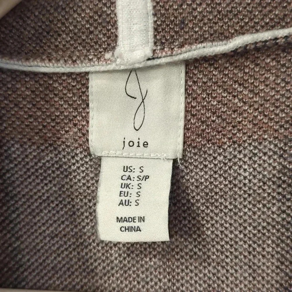 Joie Hooded Open Cardigan Sweater Plaid size Small - Picture 2 of 10